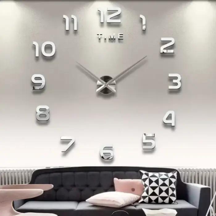 Grande horloge murale 3d pour chambre à coucher
