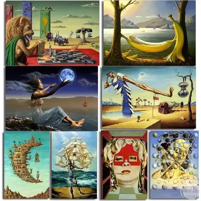 Peinture murale surréaliste Salvador Dalí toile de coton impression haute définition décoration salon chambre occasion spéciale