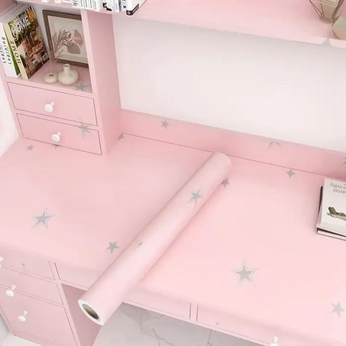 Papier peint auto-adhésif rose pour chambre de fille