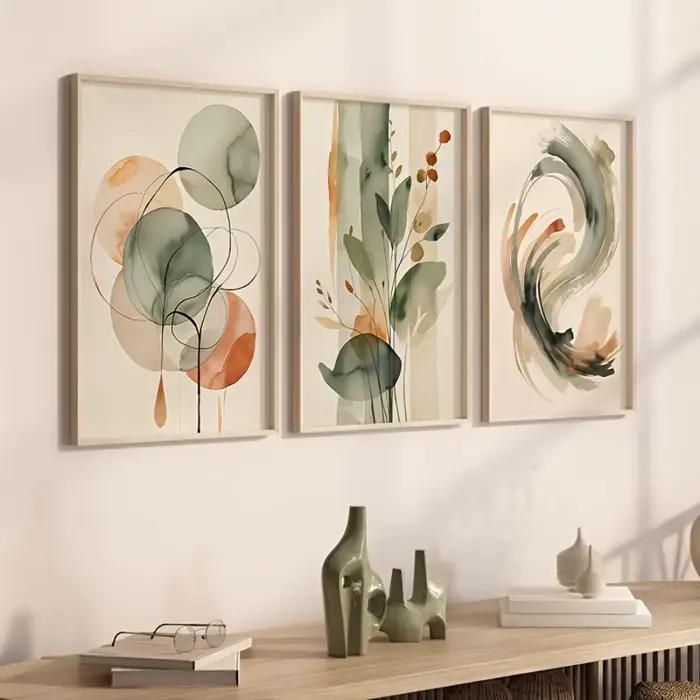 Lot de 3 tableaux muraux sans cadre