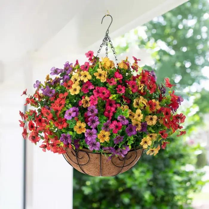 Panier suspendu pour fleurs artificielles