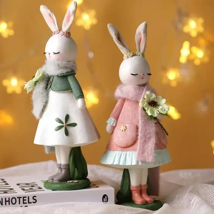 Ornements de table de lapin de dessin animé mignon pour la maison