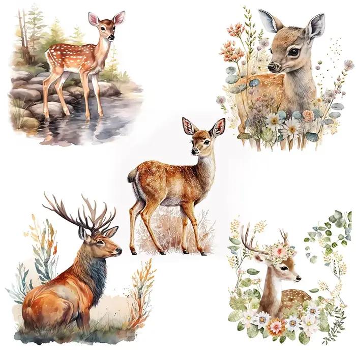 Autocollant mural de cerf mignon pour la décoration de la maison