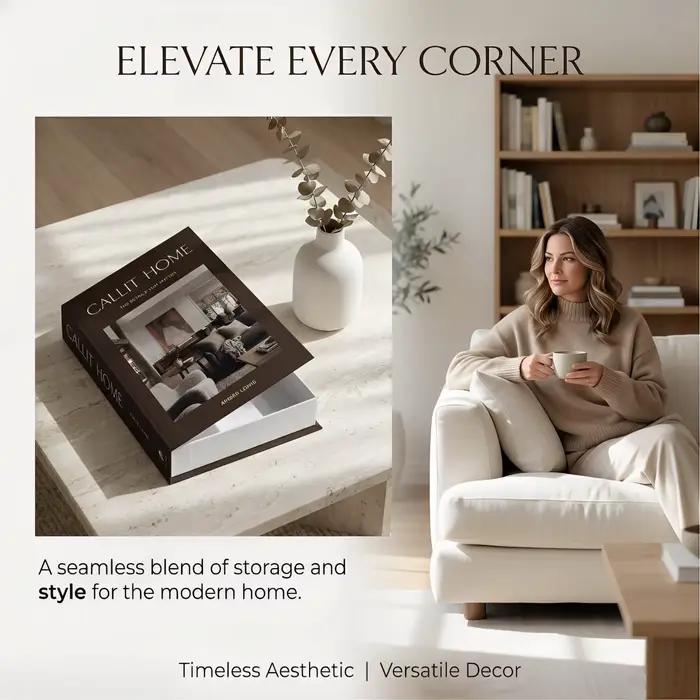 Boîte de rangement décorative en forme de faux livre