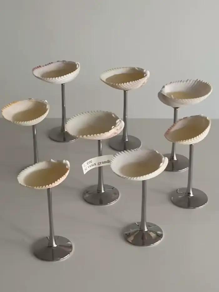 Rétro créatif naturel coquille de conque grande tasse à la main Art déco Cocktail