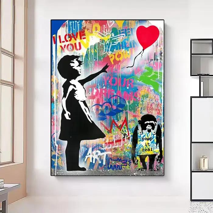 Graffiti Street Wall Art Pop Art affiches Banksy Portraits de personnes célèbres peintures à l'huile abstraites imprimées salon décor à la maison