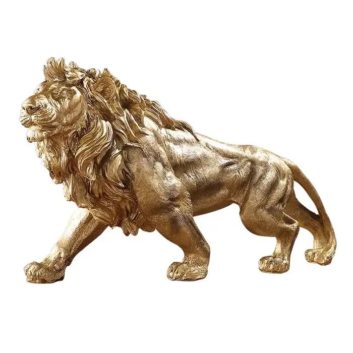 Ornement en résine du roi Lion doré