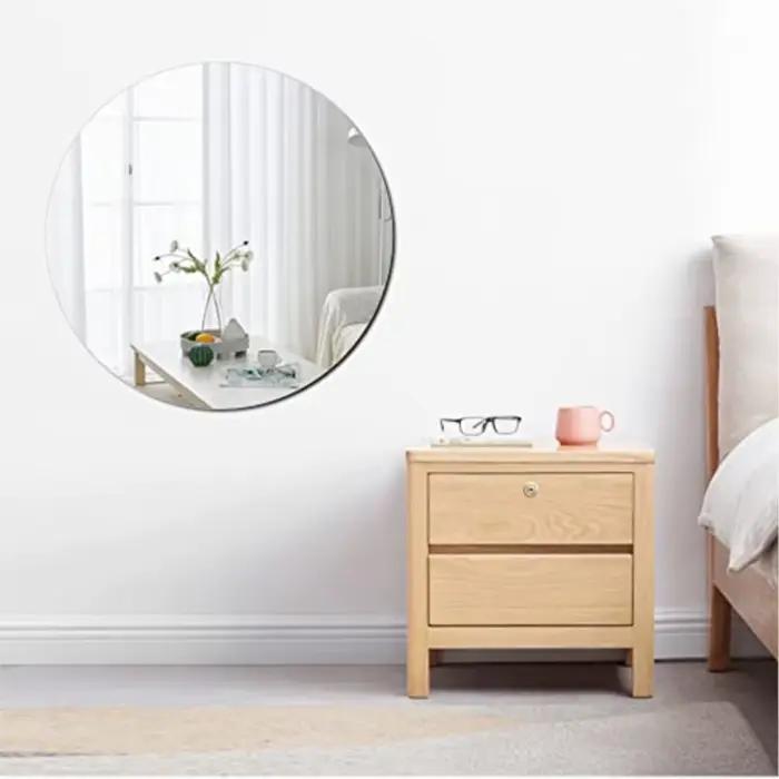 Miroir mural rond autocollant acrylique adhésif petit cercle miroirs Table maison appartement décoration Flexible Mini points décor