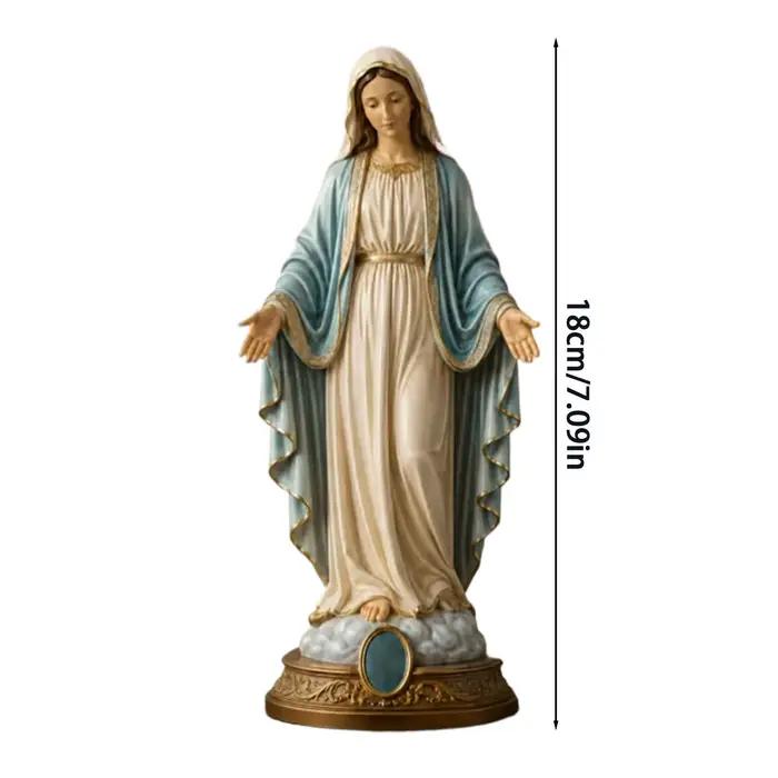 Statue de Marie 20 cm, figurine religieuse de Jésus-Christ, statues religieuses pour chambre à coucher, salon, bureau, jardin, cour, extérieur