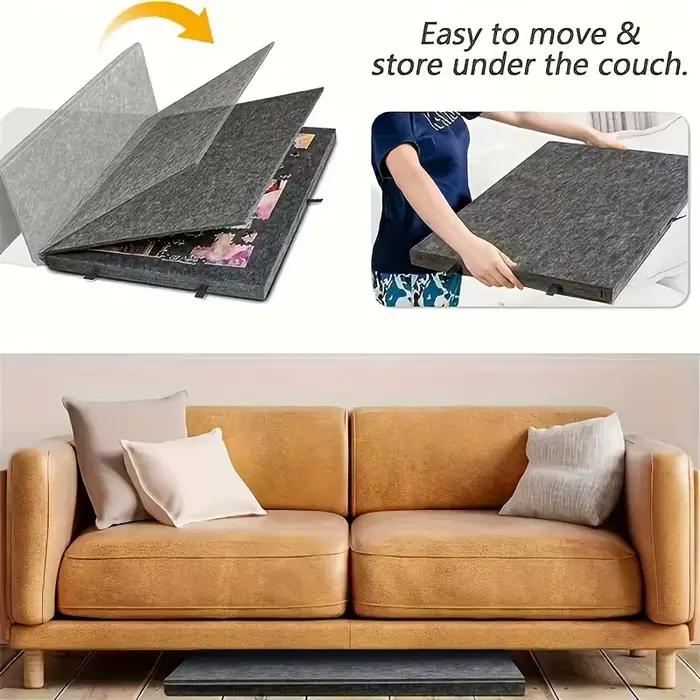 1 ensemble de planches de Puzzle décoratives 6 en 1, bureau de Puzzle inclinable avec 6 tiroirs, peut contenir 1000 pièces pour la décoration de la maison et le rangement éducatif