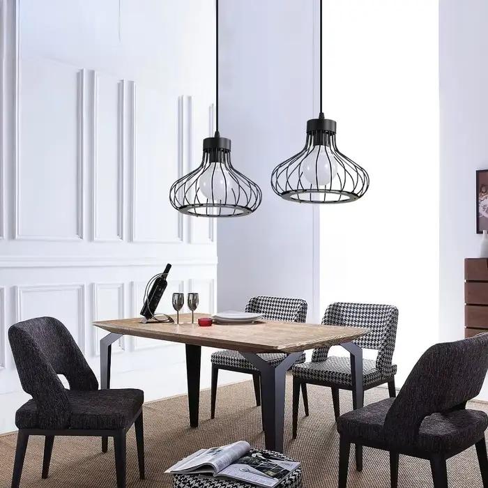 Créatif moderne nordique personnalisé hôtel escaliers salle à manger salon noir intérieur décor pendentif lumières haut plafond lustres