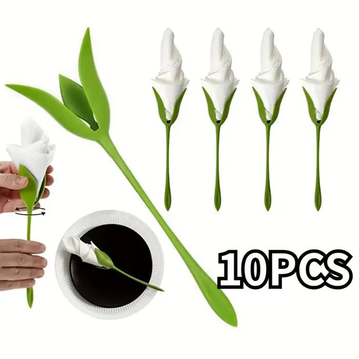 10 porte-serviettes floraux élégants - Convient pour les mariages