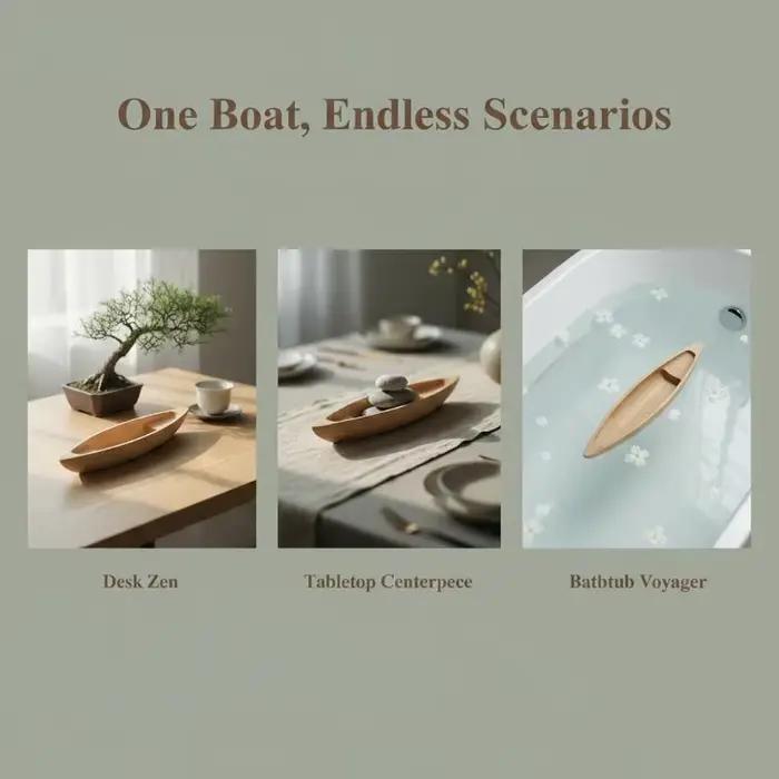 Modèle de bateau en bois paysage marin, mini-canot vintage, bateau de pêche décoratif, ornement rustique fait main pour la décoration de table de chambre