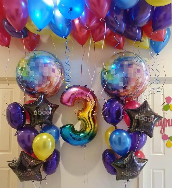 Ballons en aluminium colorés disco de 22 pouces, 6 pièces, ballons décoratifs rétro pour fête et salle de danse sur le thème disco