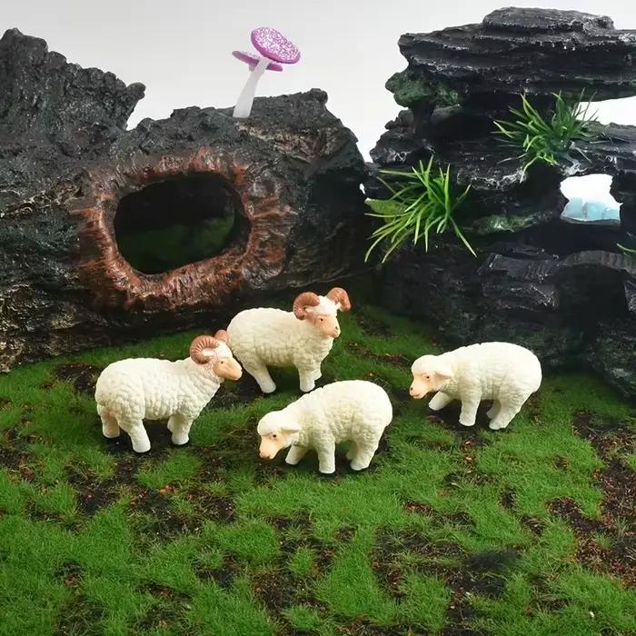 Figurines de mouton décoratives en résine