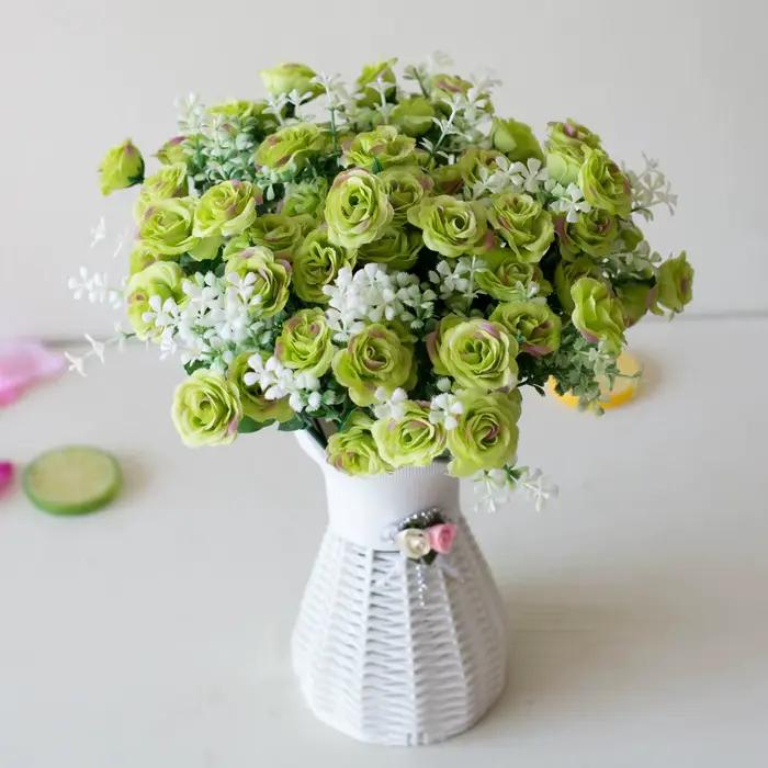Mini Roses artificielles à 15 têtes