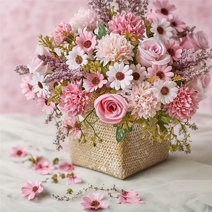 Fleurs artificielles, rose d'automne