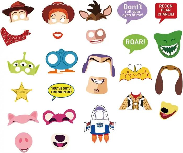 Accessoires de décoration de fête d'anniversaire sur le thème des dessins animés, jouets pour photomaton, fournitures de fête sur le thème des dessins animés
