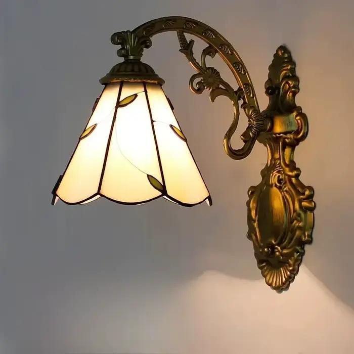 Lampe murale en verre coloré style nordique Tiffany