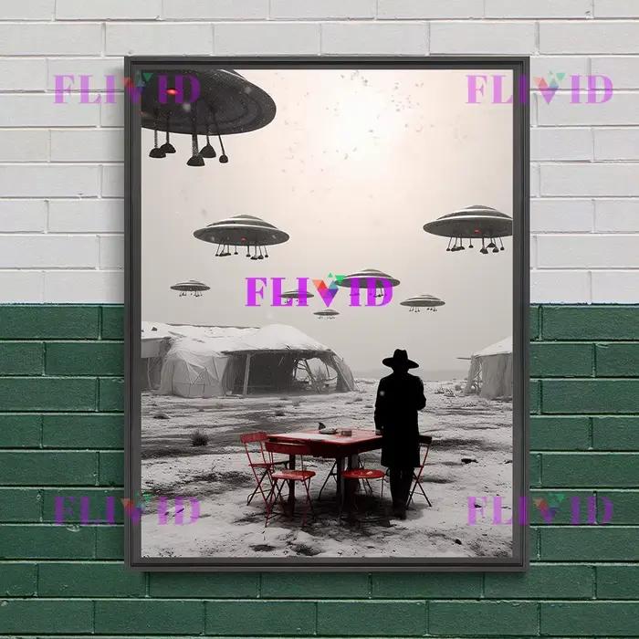 Alien Invasion Gothic Vintage Wall Art