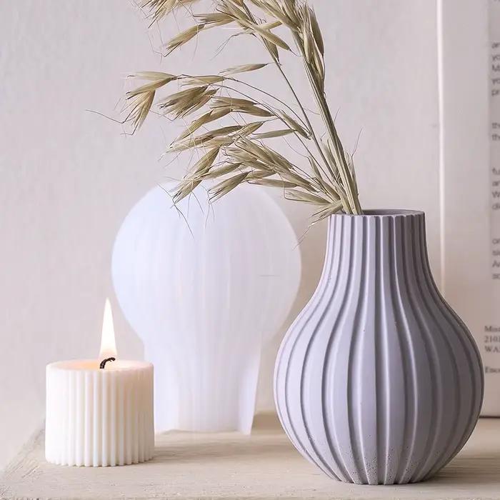 Moule en silicone DIY pour vase rayé