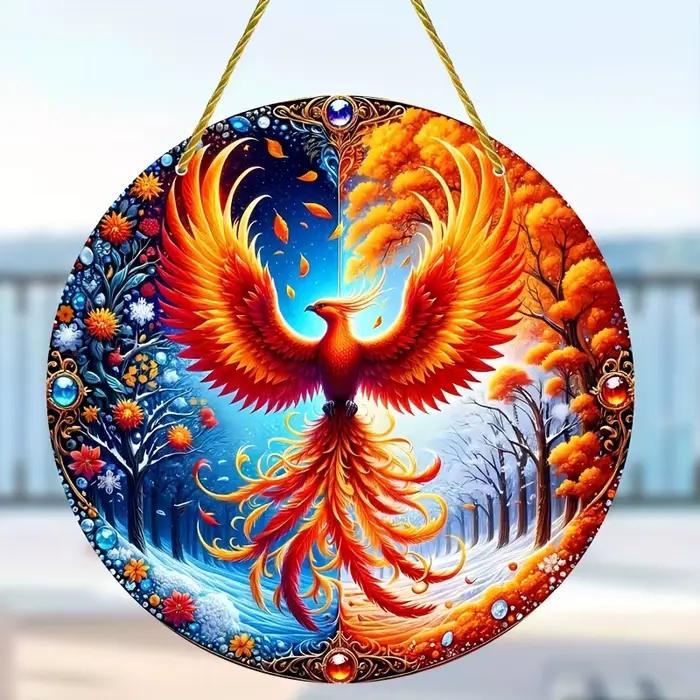 Superbe logo décoratif en acrylique avec Phoenix, décoration polyvalente pour la maison, le mur, la porte, le porche, ktDesign saisonnier