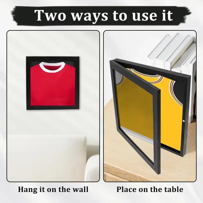 Cadre de présentation mural multifonctionnel pour maillots et objets de collection, boîte de rangement pour t-shirts