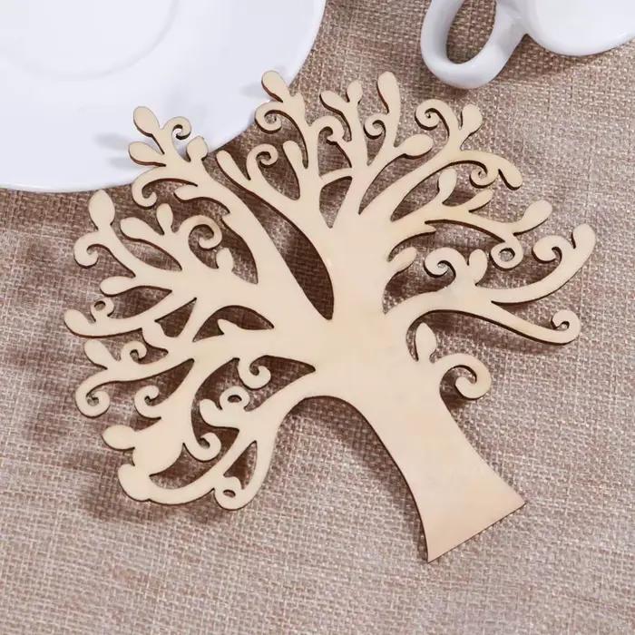 Embellissements d'arbre en bois vierge pour bricolage