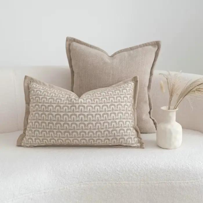 Housse de coussin moderne Beige kaki