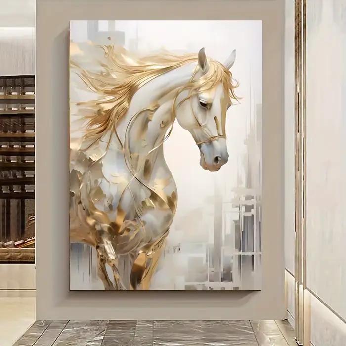 Toile d'art mural cheval doré sans cadre