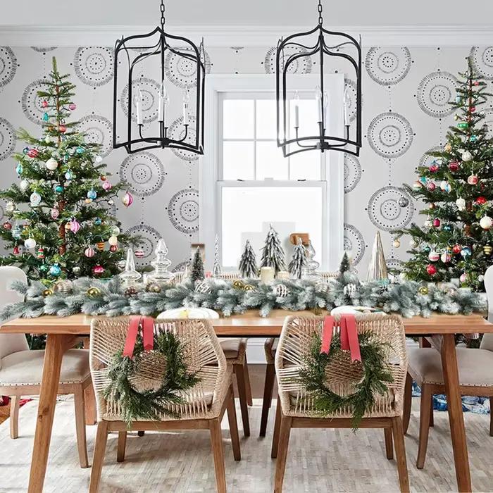 Plantes vertes artificielles arbre de noël guirlande couronnes maison salle de fête décoration extérieure cour pin