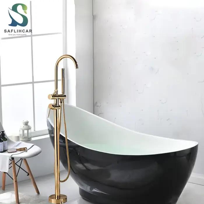 Robinet de baignoire de salle de bains doré