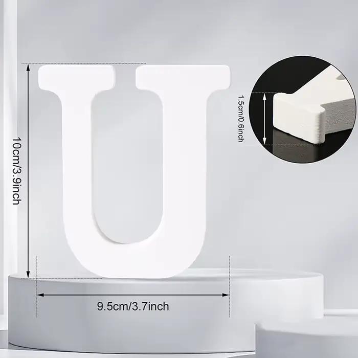 10CM lettre en bois blanc Alphabet anglais bricolage nom personnalisé conception coeur debout