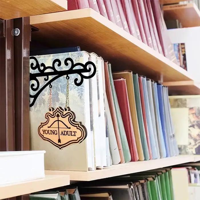 Panneau de séparation de livre en fer et bois