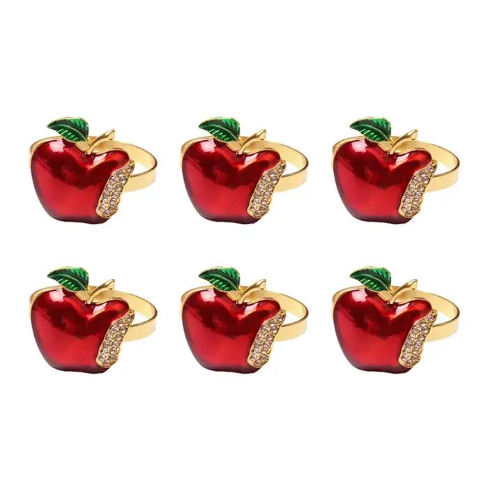 Ronds de serviette pomme rouge