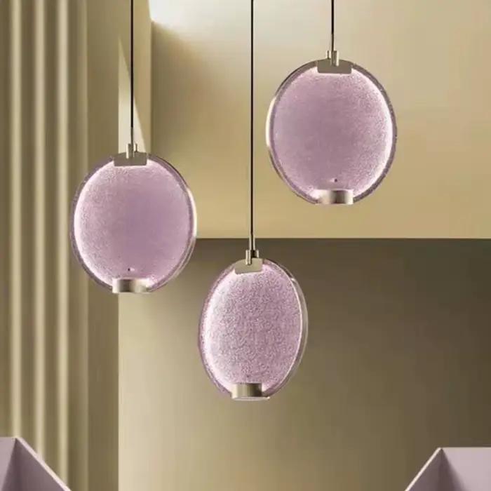Scandi horo-Lampe LED Ronde en Verre et Métal localité, Luminaire Décoratif d'Nik, Disponible en Blanc et Rose, Idéal pour une Salle à Manger, une Cuisine ou un oral et