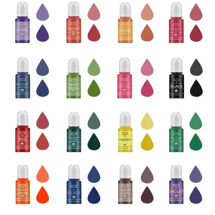 Pigment de bougie de soja non toxique, colorant liquide d'avertissement, colorant de soja, fournitures exécutives de bougies de embaude Regina bricolage, 16 couleurs