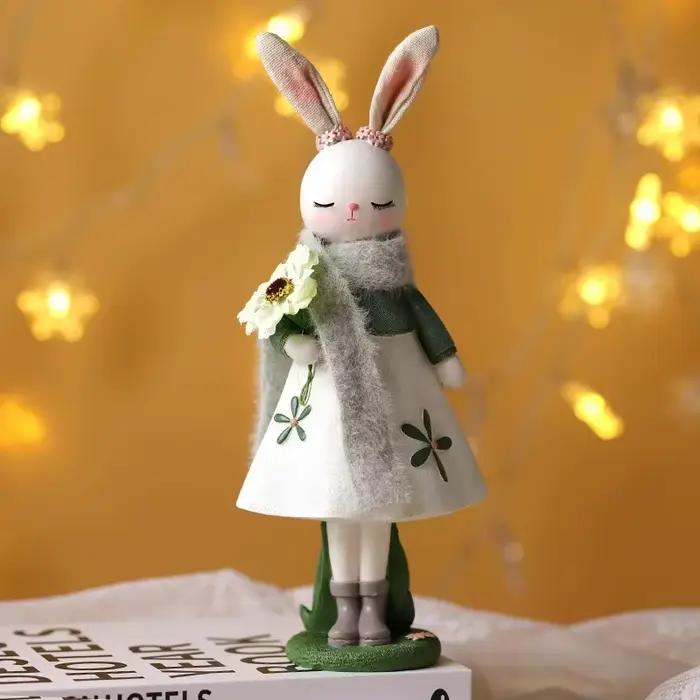 Ornements de table de lapin de dessin animé mignon pour la maison
