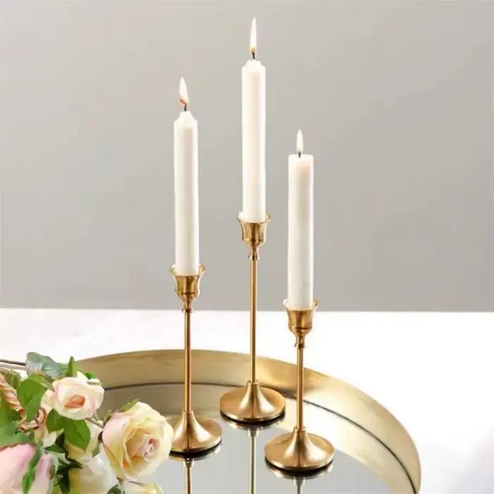 Bougeoirs vintage en métal pour décoration de maison et événements européens style ancien pour salon et hôtel