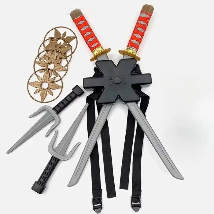 Costume de ninja pour garçons, jouets pour enfants, ensemble de couteaux de cosplay de samouraï japonais, fléchettes de ninja, collection de jouets, jouet bizarre