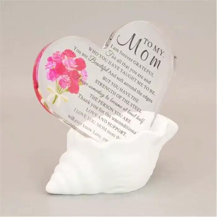 Artisanat décoratif en acrylique, cadeau de fête des mères, cadeau d'anniversaire idéal pour maman, fille, fils et Souvenir d'anniversaire, 1 pièce