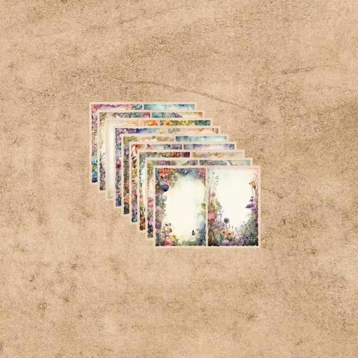 9 feuilles A5 taille plante fleurs cadre Photo fond Vintage Grunge Journal planification Scrapbooking