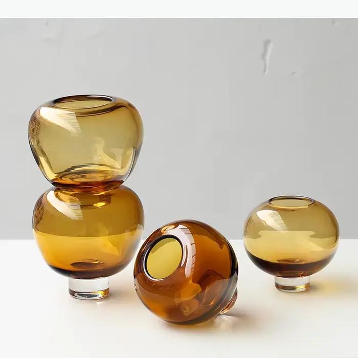 Vase en verre à orifice circulaire, accessoires pour arrangements floraux, hydroponie, terrarium, vase à fleurs, accessoires de décoration pour la maison