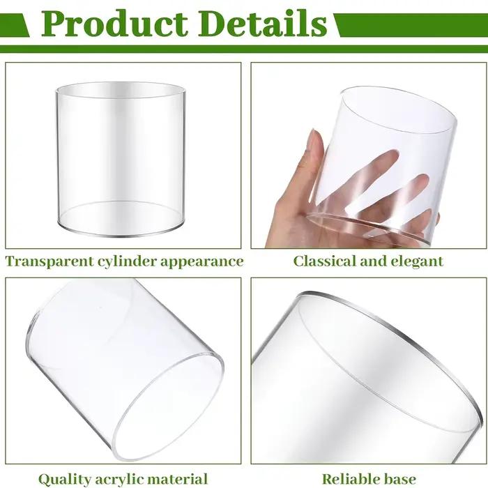 3 vases cylindriques en acrylique pour centres de table