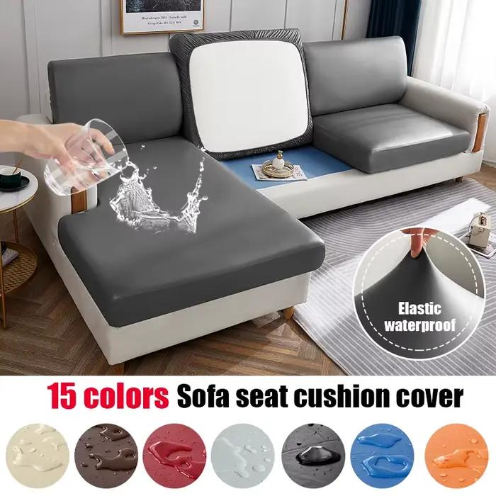 Housse de Coussin de Siège de Canapé Imperméable pour Salon Cuir PU Anti-salissure Résistant à l'huile Anti-rayures