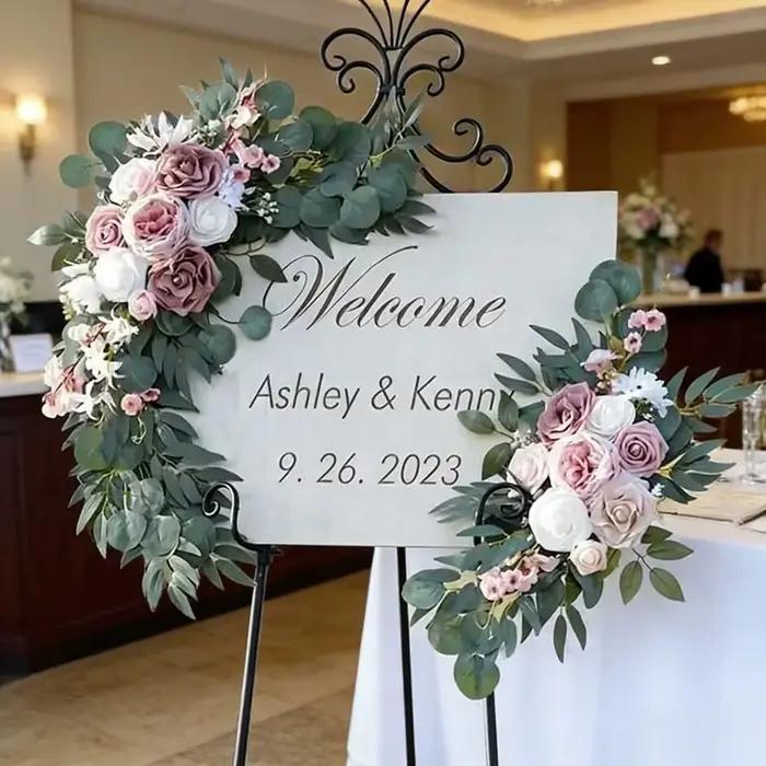 Guirlandes de fleurs artificielles bohèmes pour arche de mariage