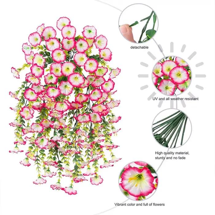Décoration murale suspendue artificielle fleur fil pour maison jardin mariage anniversaire baby shower fêtes extérieures polyvalentes