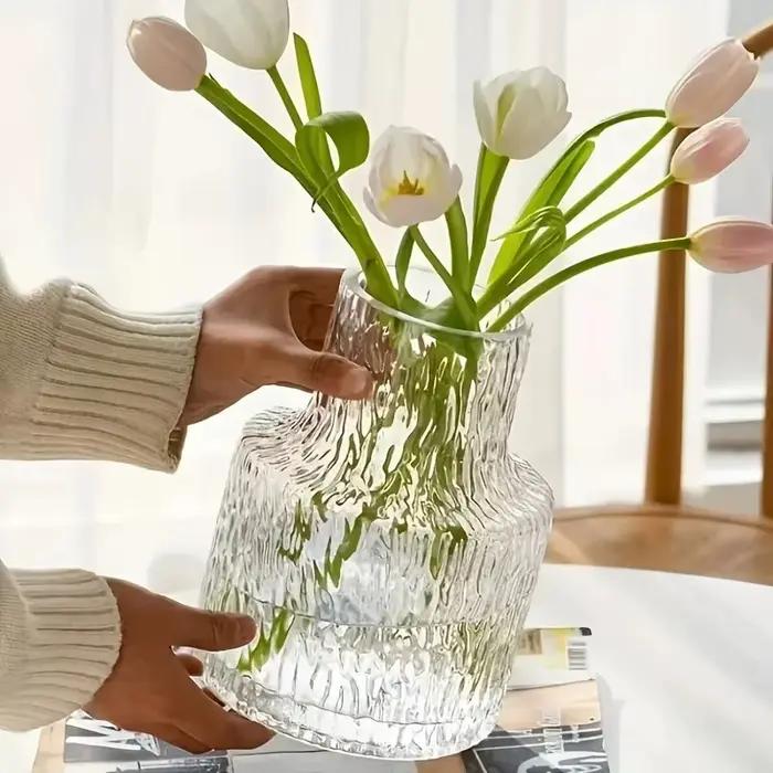 Vase en verre texturé Ripple
