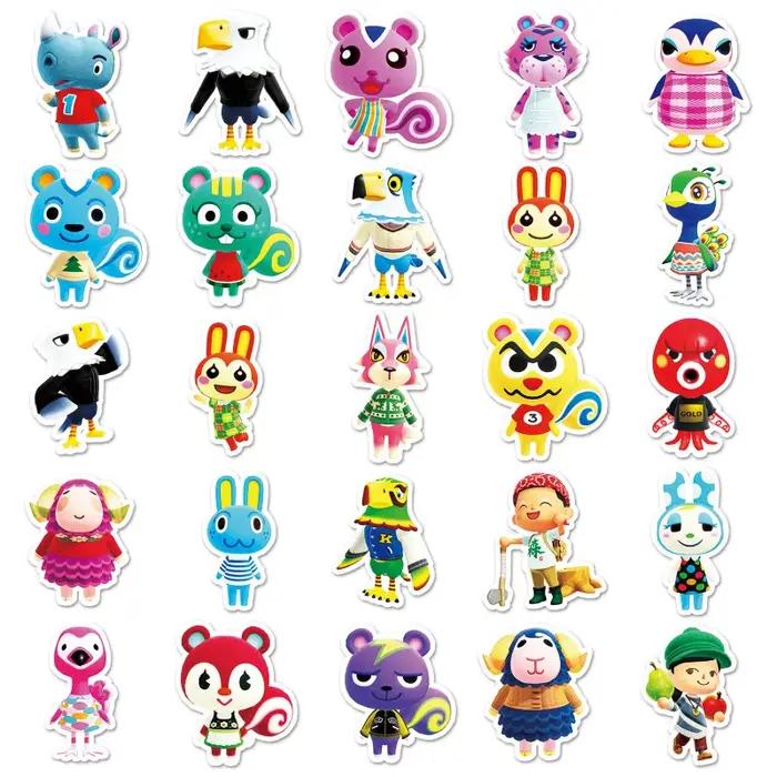 Autocollants décoratifs Graffiti créatifs, 50 pièces, dessin animé, personnalité Animal Crossing