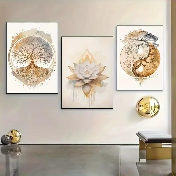 Peinture à l'huile encadrée moderne sans cadre Arbre de Vie